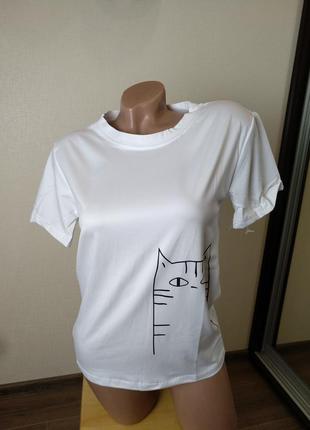 Женская футболка футболочка распродажа белая2 фото