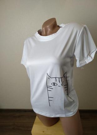 Женская футболка футболочка распродажа белая5 фото