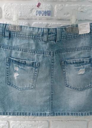 Стильная джинсовая юбка на рост 158, р 13 или xs2 фото