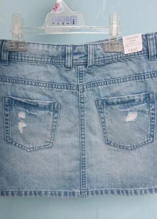 Стильная джинсовая юбка на рост 158, р 13 или xs4 фото