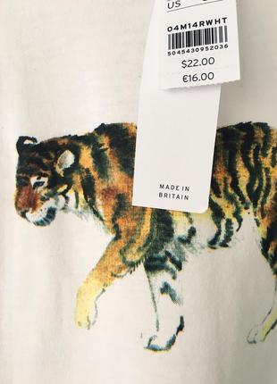 Новая футболка с принтом тигра topshop 2020 🐅 белая хлопковая бесшовная футболка с тигром8 фото
