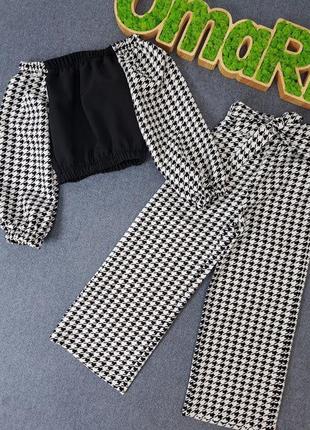 Шикарний костюм двійка (брюки палацо та блуза-топ)2 фото