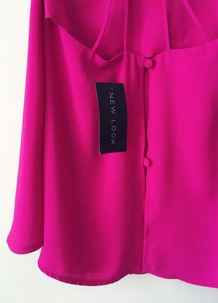 Новый топ с бретелью через шею цвета фуксии new look стильная ярко-розовая блузка6 фото