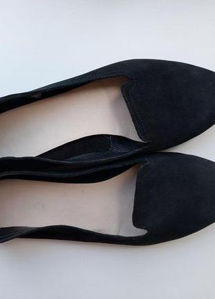 Женские кожаные туфли 898 41р., нубук, черные1 фото