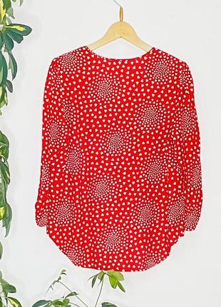 Блузка женская натуральная повседневная рубашка летняя оригинальная замеры воланы рукава три четверти блуза стильная вискоза лето весна осень2 фото