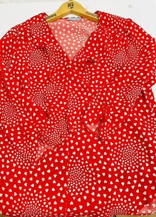 Блузка женская натуральная повседневная рубашка летняя оригинальная замеры воланы рукава три четверти блуза стильная вискоза лето весна осень5 фото