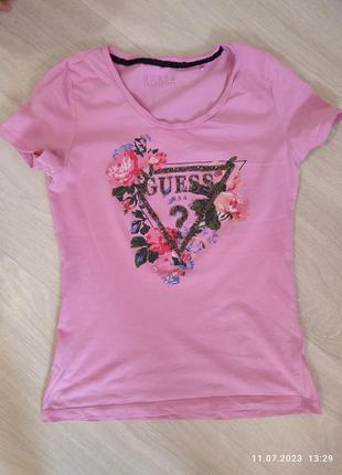 Футболка рожева guess1 фото