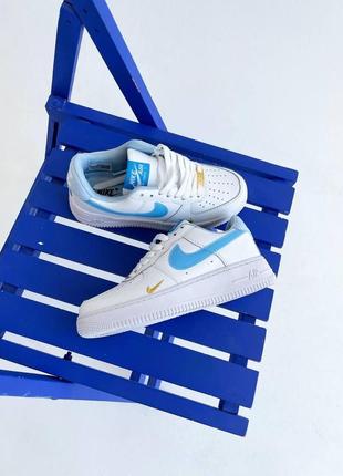 Жіночі кросівки nike air force 1 mini swoosh blue знижка sale / smb