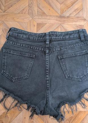 Короткие джинсовые шорты с высокой посадкой талией2 фото