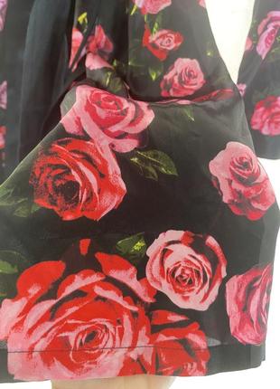 Халат в цветочный принт/домашный халат в розы8 фото