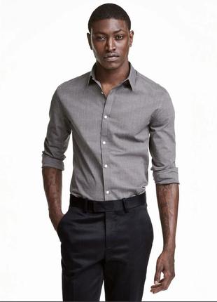 Сорочка чоловіча з довгим рукавом, рубашка мужская в клетку