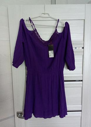 Брендовое новое вискозное платье-туника р.12-14.