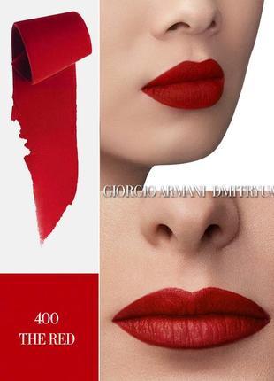 Рідка матова помада для губ giorgio armani lip maestro 400 the red intense velvet color 1.5 мл2 фото