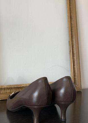 Шкіряні туфлі шоколадного відтінку bally since 1851 оригінал5 фото