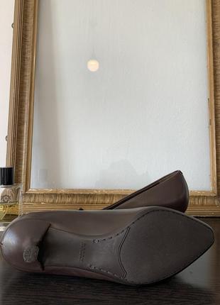 Шкіряні туфлі шоколадного відтінку bally since 1851 оригінал7 фото