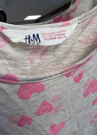 Летнее платье с сердечками сарафан h&amp;m 8-10р в сердечки стильное летнее платье с сердцами розовыми2 фото