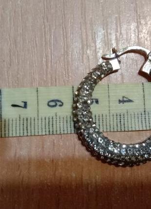 Шикарные серьги кольца. серебро 925. камни1 фото