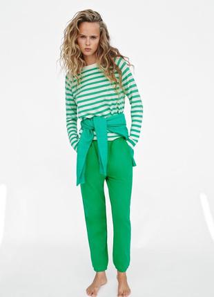 Яскраві зелені джогери спортивні штани zara2 фото