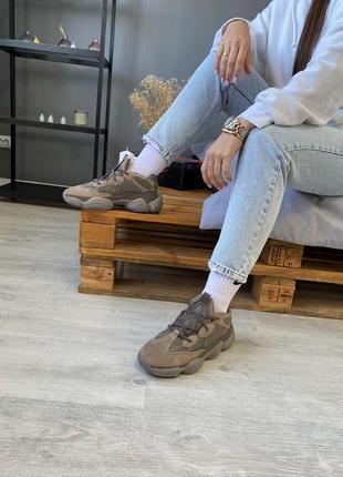 👟 кроссовки adidas yeezy 500 clay brown / наложка bs👟8 фото