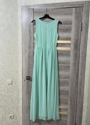 Платье в пол, мятного цвета2 фото