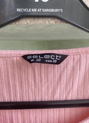 Select фирменный брендовый боди бодик женский с круглым замочком в рубчик мустанг с рукавами розовый нежный4 фото