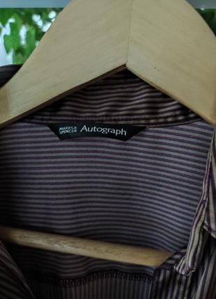 Блуза коричнева в полоску marks&amp;spencer4 фото