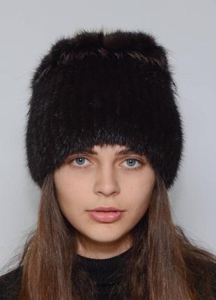 Жіноча зимове норкова шапка петлі браун