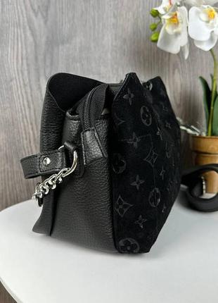 Жіноча міні сумочка на плече екошкіра чорна, якісна класична маленька сумка для дівчат3 фото