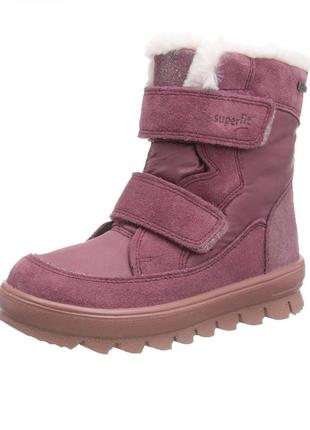 Зимові шкіряні черевики superfit flavia gore-tex 31,32 р, дитячі ботінки чоботи суперфіт для дівчинк