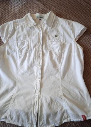 Брендова біла блуза ,lacoste, бавовна, батіст4 фото