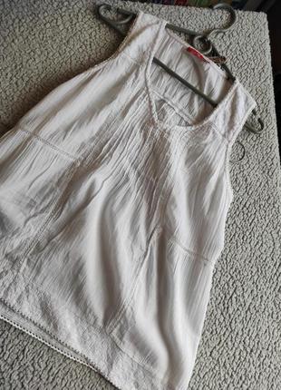 Легкая хлопковая блузка майка топ с кружевом6 фото