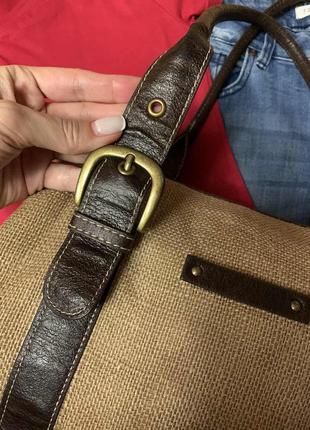 Фирменная яркая сумка h&m,деловая коричневая сумочка4 фото