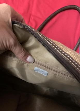 Фирменная яркая сумка h&m,деловая коричневая сумочка2 фото