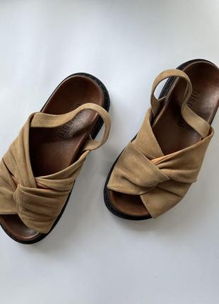 Замшевые босоножки bisgaard коричневые сандали, размер 372 фото