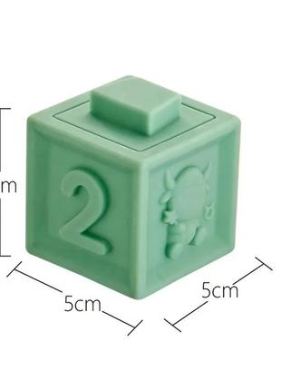 Развивающие силиконовые 3d кубики. тактильные силиконовые кубики монтессори4 фото