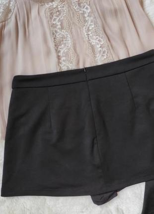 Черные шорты с юбкой юбка с шортами с разрезом повседневная короткая юбка мини короткие шорты10 фото