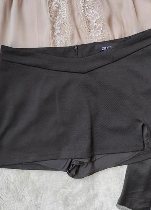Черные шорты с юбкой юбка с шортами с разрезом повседневная короткая юбка мини короткие шорты5 фото