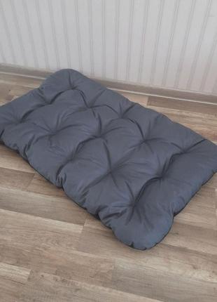 Лежак для собак середніх та великих порід матрац двосторонній колір сірий з чорним3 фото