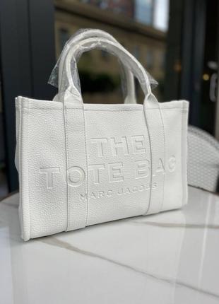 Женская белая сумка, шоппер, марк джейкобс, из экокожи люксового качества украином3 фото