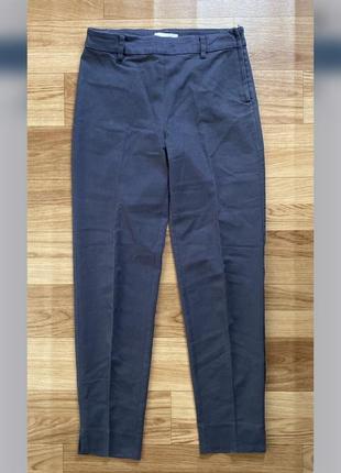 H&m фірмові брендові жіночі штани брюки сині завужені укорочені стильні круті модні бавовняні1 фото
