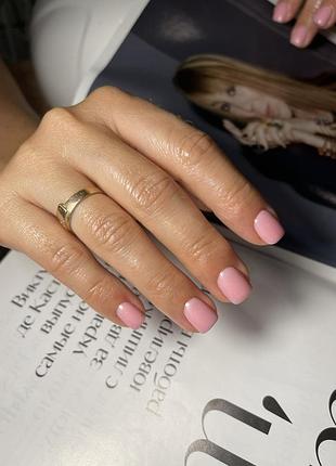 Каучукова рожева база з шимером для манікюру, баща з блиском