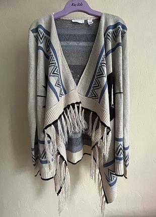 Стильный кардиган пончо кофта женская с принтом s