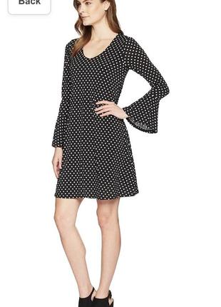 Karen kane брендовое фирменное платье в горох горошек черная черно-белое платье на подворотке стильное модное3 фото