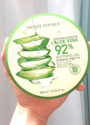 Гель увлажняющий nature republic soothing & moisture aloe vera 300 гр2 фото