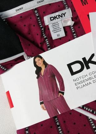 Брендовая новая пижама рубашка и брюки dkny в упаковке2 фото