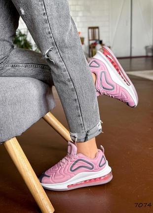 Стильные розовые женские кроссовки на толстой,массивной подошве,текстиль,лето, демисезон- женская обувь1 фото