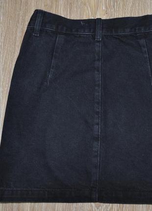 Актуальная черная джинсовая юбка высокая посадка topshop завышенная талия2 фото