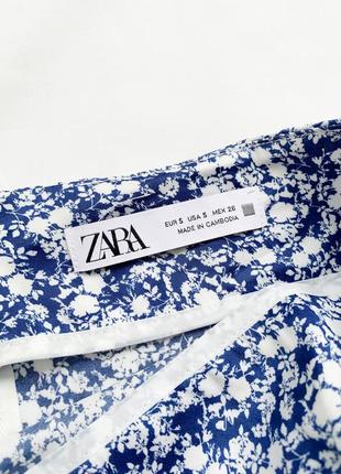 Юбка, мини, цветочный принт, с вырезом, зара, zara5 фото