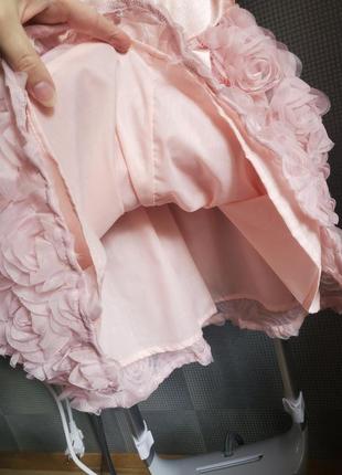 Сукня для дівчинки святкова троянда нова дитяча пишна плаття 116 122 128 134 рожева на день народження свято принцеси красиве10 фото