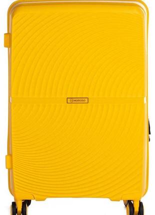 Пластиковый чемодан horoso желтый на 85л2 фото